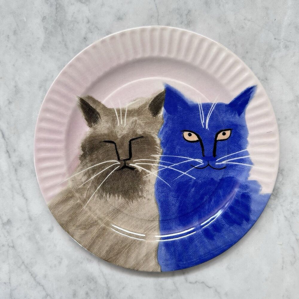 Holly Frean THE FARM No 6 Cats Dessert Plate for Anthropologie 8.5" READ